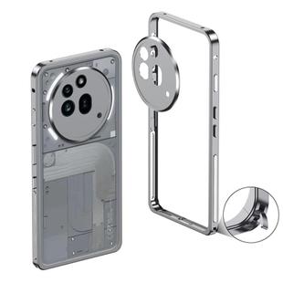 For Nothing Phone 3a Pro Metal Frame Heat Dissipation Phone Case with Camera Guard Ring(Gray)