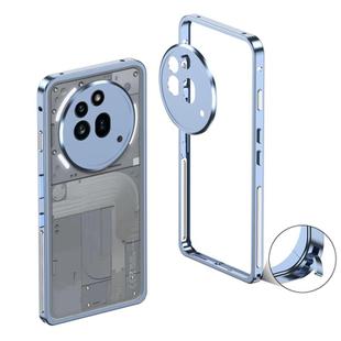 For Nothing Phone 3a Pro Metal Frame Heat Dissipation Phone Case with Camera Guard Ring(Blue)