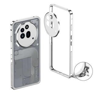 For Nothing Phone 3a Pro Metal Frame Heat Dissipation Phone Case with Camera Guard Ring(Silver)