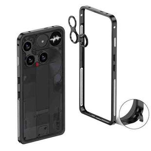 For Nothing Phone 3 Metal Frame Heat Dissipation Phone Case with Camera Guard Ring(Black)