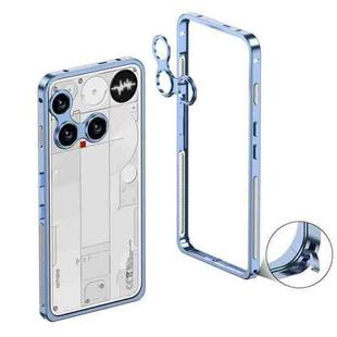 For Nothing Phone 3 Metal Frame Heat Dissipation Phone Case with Camera Guard Ring(Blue)