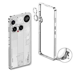 For Nothing Phone 3 Metal Frame Heat Dissipation Phone Case with Camera Guard Ring(Silver)