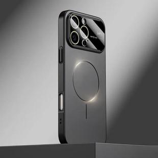 For iPhone 16 Pro Max Kalebol Large Window MagSafe Frosted PC Phone Case(Black)