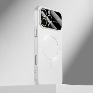 For iPhone 16 Pro Max Kalebol Large Window MagSafe Frosted PC Phone Case(White)