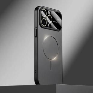 For iPhone 14 Pro Max Kalebol Large Window MagSafe Frosted PC Phone Case(Black)