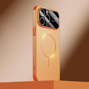For iPhone 13 Pro Kalebol Large Window MagSafe Frosted PC Phone Case(Orange)