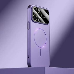 For iPhone 13 Pro Kalebol Large Window MagSafe Frosted PC Phone Case(Deep Purple)