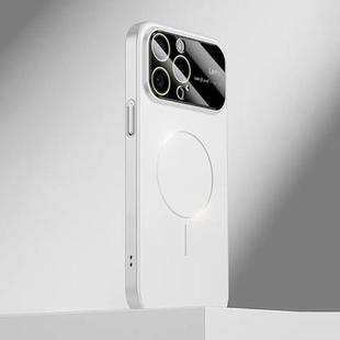 For iPhone 13 Pro Kalebol Large Window MagSafe Frosted PC Phone Case(White)