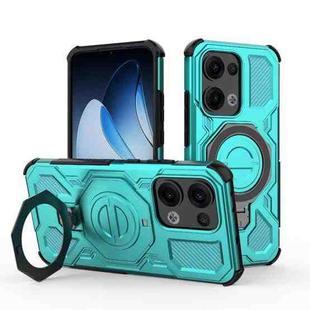 For OPPO Reno13 5G Global J-20 Solid Color MagSafe Magnetic TPU+PC Phone Case(Lake Blue)