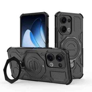 For OPPO Reno13 5G Global J-20 Solid Color MagSafe Magnetic TPU+PC Phone Case(Black)
