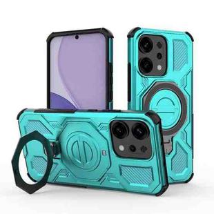 For OPPO Reno14 5G Global J-20 Solid Color MagSafe Magnetic TPU+PC Phone Case(Lake Blue)