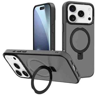 For iPhone 17 Pro Max Kalebol Metal Lens Frame MagSafe Holder Frosted PC Phone Case(Black)