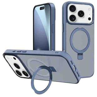 For iPhone 17 Pro Max Kalebol Metal Lens Frame MagSafe Holder Frosted PC Phone Case(Sierra Blue)