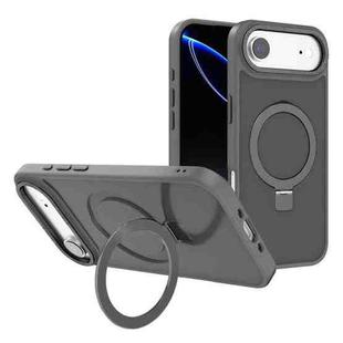 For iPhone 17 Air Kalebol Metal Lens Frame MagSafe Holder Frosted PC Phone Case(Grey)