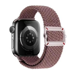 For Apple Watch 46mm / 49mm / 45mm / 44mm Double Loop Mechanical Buckle Nylon Braid Watch Band(Smoky Purple)