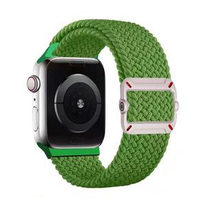 For Apple Watch 42mm / 41mm / 40mm / 38mm Double Loop Mechanical Buckle Nylon Braid Watch Band(Bright Green)