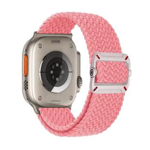 For Apple Watch 42mm / 41mm / 40mm / 38mm Double Loop Mechanical Buckle Nylon Braid Watch Band(Pink)