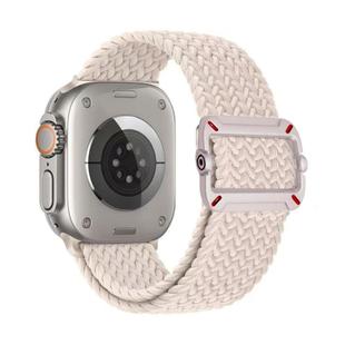 For Apple Watch 42mm / 41mm / 40mm / 38mm Double Loop Mechanical Buckle Nylon Braid Watch Band(Starlight White)