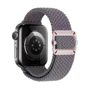 For Apple Watch 42mm / 41mm / 40mm / 38mm Double Loop Mechanical Buckle Nylon Braid Watch Band(Space Gray)