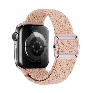 For Apple Watch 42mm / 41mm / 40mm / 38mm Double Loop Mechanical Buckle Nylon Braid Watch Band(Starlight Pink)