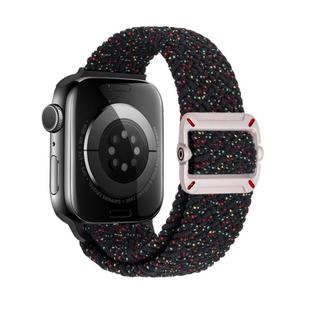 For Apple Watch 42mm / 41mm / 40mm / 38mm Double Loop Mechanical Buckle Nylon Braid Watch Band(Starlight Black)