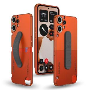 For Nothing CMF Phone 2 Pro GKK Mortise-Tenon Connection Contrast Color Phone Case with Silicone Wristband(Orange Red)