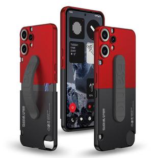 For Nothing CMF Phone 2 Pro GKK Mortise-Tenon Connection Contrast Color Phone Case with Silicone Wristband(Red Black)