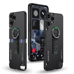 For Nothing CMF Phone 2 Pro GKK Mortise-Tenon Connection Contrast Color Phone Case with Ring Wrist Strap(Black)