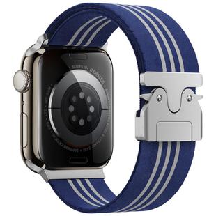 For Apple Watch 38 / 40 / 41 / S10 42mm xDfind Parachute Buckle 3-Stripe Braided Nylon Watch Band(Blue White)
