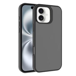 For iPhone 16 Kalebol Frosted PC Hybrid TPU Phone Case(Black)