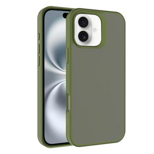 For iPhone 16 Kalebol Frosted PC Hybrid TPU Phone Case(Deep Green)