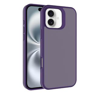 For iPhone 16 Kalebol Frosted PC Hybrid TPU Phone Case(Dark Purple)