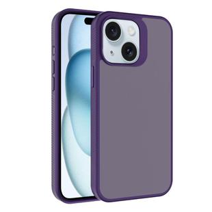 For iPhone 15 Plus Kalebol Frosted PC Hybrid TPU Phone Case(Dark Purple)