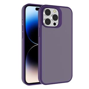 For iPhone 14 Pro Max Kalebol Frosted PC Hybrid TPU Phone Case(Dark Purple)