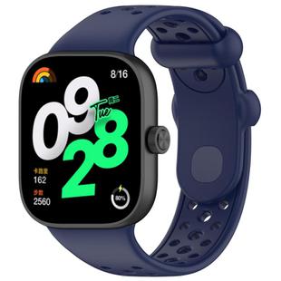 For Xiaomi Smart Band 9 Pro/8 Pro/Redmi Watch 5/4 xDfind BreathableHole Solid Color Silicone Watch Band(Navy Blue)