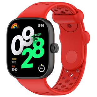 For Xiaomi Smart Band 9 Pro/8 Pro/Redmi Watch 5/4 xDfind BreathableHole Solid Color Silicone Watch Band(Red)