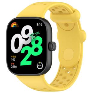 For Xiaomi Smart Band 9 Pro/8 Pro/Redmi Watch 5/4 xDfind BreathableHole Solid Color Silicone Watch Band(Yellow)