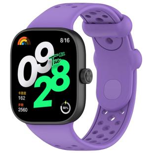 For Xiaomi Smart Band 9 Pro/8 Pro/Redmi Watch 5/4 xDfind BreathableHole Solid Color Silicone Watch Band(Purple)