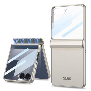 For Samsung Galaxy Z Flip7 5G GKK Integrated HD Film Magnetic Full Coverage Flip Phone Case(Titanium Grey)