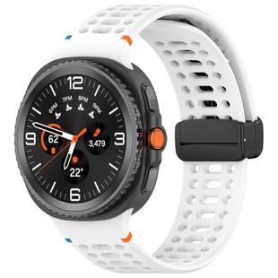 For Samsung Galaxy Watch 8 / 8 Classic xDfind Magnetic Black Buckle Silicone Watch Band(White)
