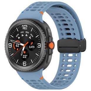 For Samsung Galaxy Watch 8 / 8 Classic xDfind Magnetic Black Buckle Silicone Watch Band(Official Blue)