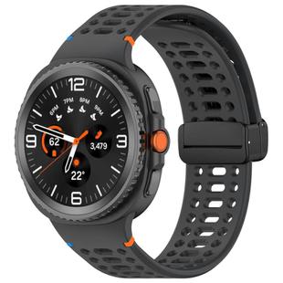 For Samsung Galaxy Watch 8 / 8 Classic xDfind Magnetic Black Buckle Silicone Watch Band(Official Space Grey)