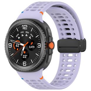 For Samsung Galaxy Watch 8 / 8 Classic xDfind Magnetic Black Buckle Silicone Watch Band(Official Purple)