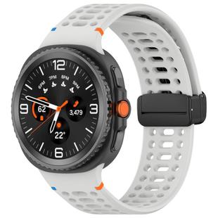 For Samsung Galaxy Watch 8 / 8 Classic xDfind Magnetic Black Buckle Silicone Watch Band(Light Grey)