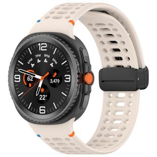 For Samsung Galaxy Watch 8 / 8 Classic xDfind Magnetic Black Buckle Silicone Watch Band(Starlight)