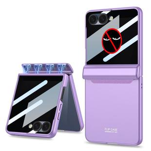 For Samsung Galaxy Z Flip7 5G GKK Integrated Privacy Film Magnetic Full Coverage Flip Phone Case(Dream Purple)