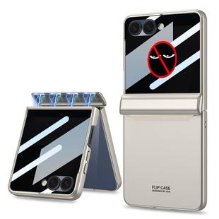 For Samsung Galaxy Z Flip7 5G GKK Integrated Privacy Film Magnetic Full Coverage Flip Phone Case(Titanium Grey)