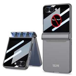 For Samsung Galaxy Z Flip7 5G GKK Integrated Privacy Film Magnetic Full Coverage Flip Phone Case(Grey)