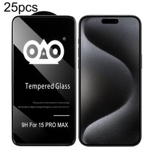For iPhone 15 Pro Max 25pcs Shockproof Anti-breaking Edge Airbag Tempered Glass Film
