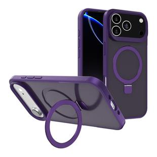 For iPhone 17 Pro Max Kalebol Frosted MagSafe Holder PC Phone Case(Dark Purple)